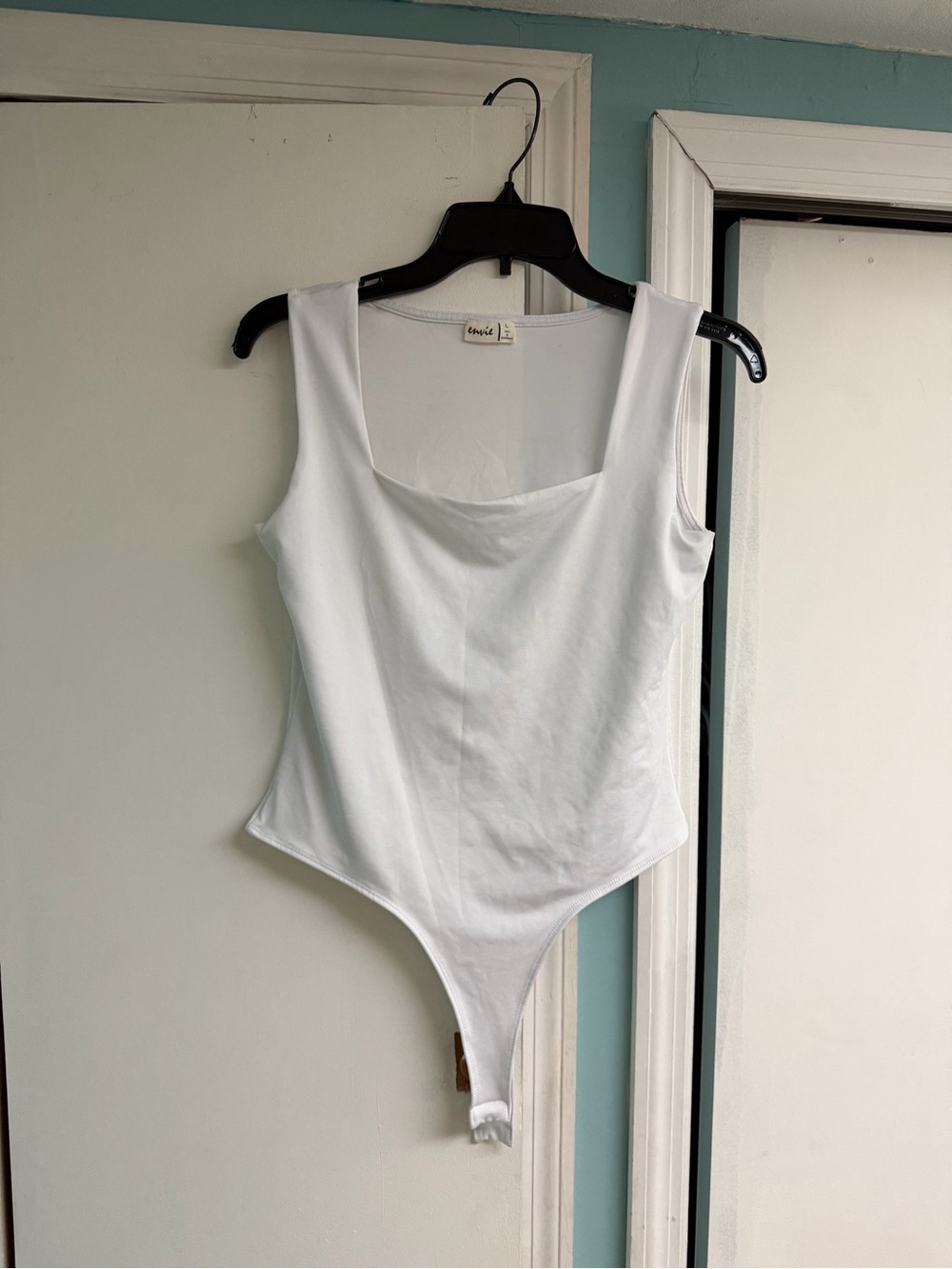 White Square Neck Bodysuit - Classic Women’s Tank Bodysuit